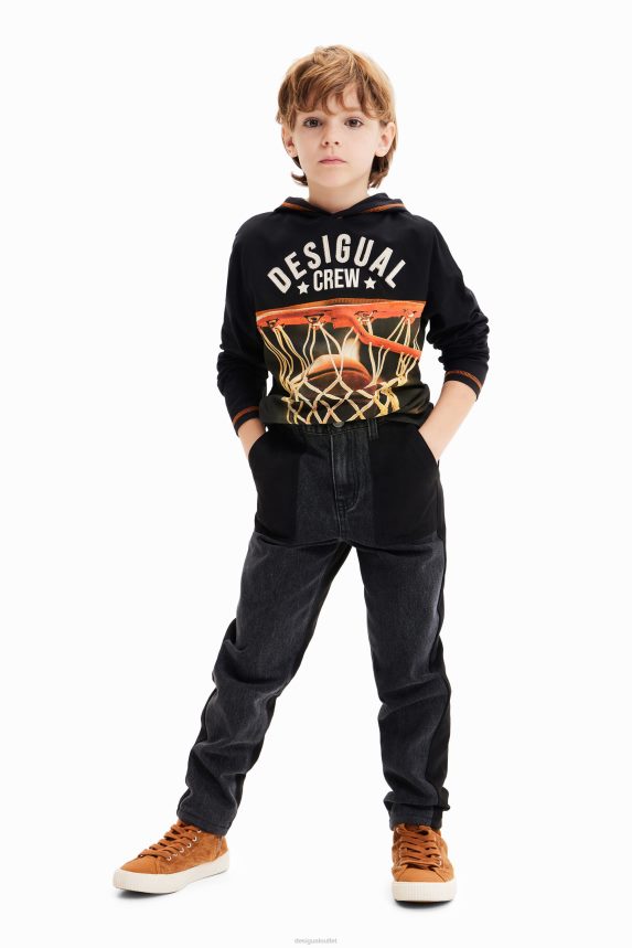 Boy DesigualBasketball hooded T-shirt Clothing 68X2401727