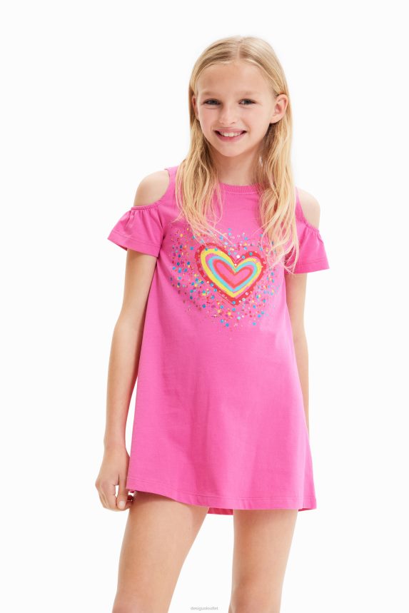 Girl DesigualHeart cut-out T-shirt dress Clothing 68X2401846