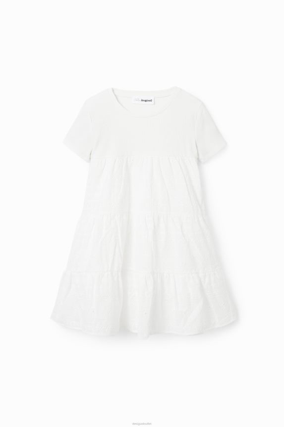 Girl DesigualSwiss embroidery combination dress Clothing 68X2401155