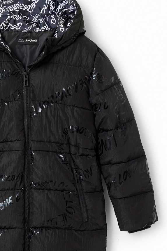 Girl DesigualLong padded coat with text Clothing 68X2401764