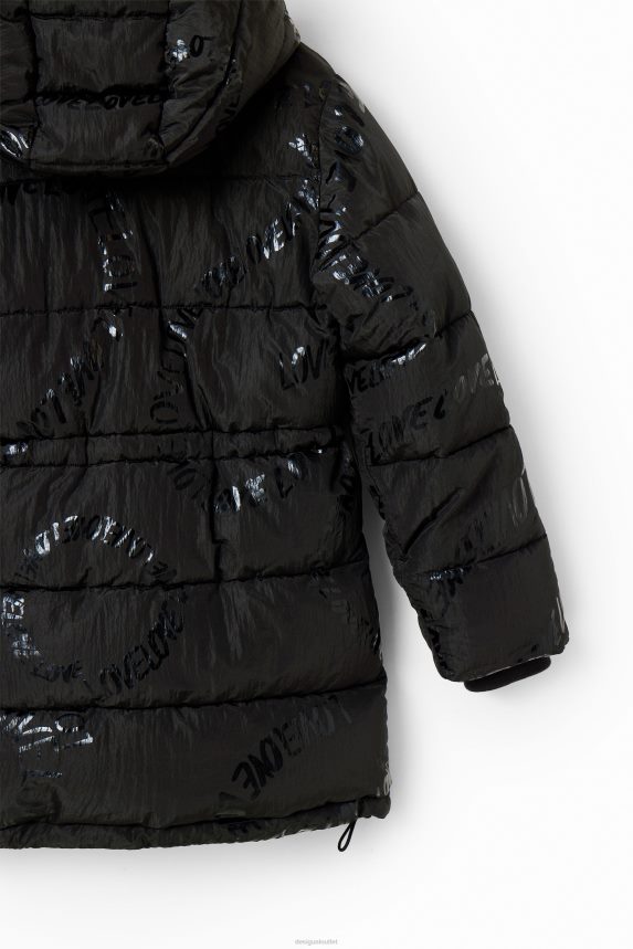 Girl DesigualLong padded coat with text Clothing 68X2401764