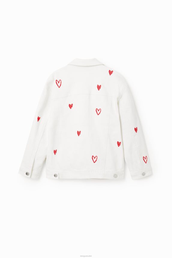 Girl DesigualOversize heart denim jacket Clothing 68X2401825