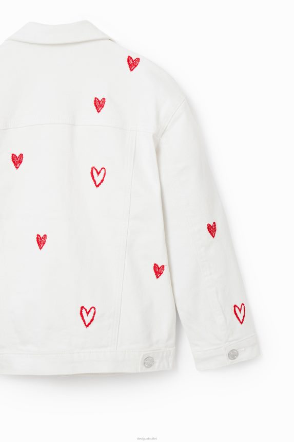 Girl DesigualOversize heart denim jacket Clothing 68X2401825