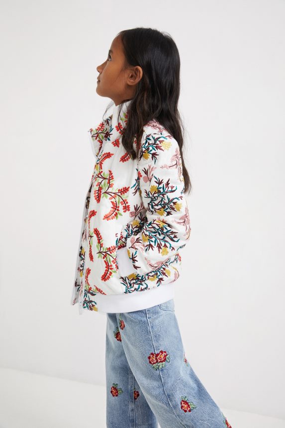 Girl DesigualQuilted floral jacket Clothing 68X2401885