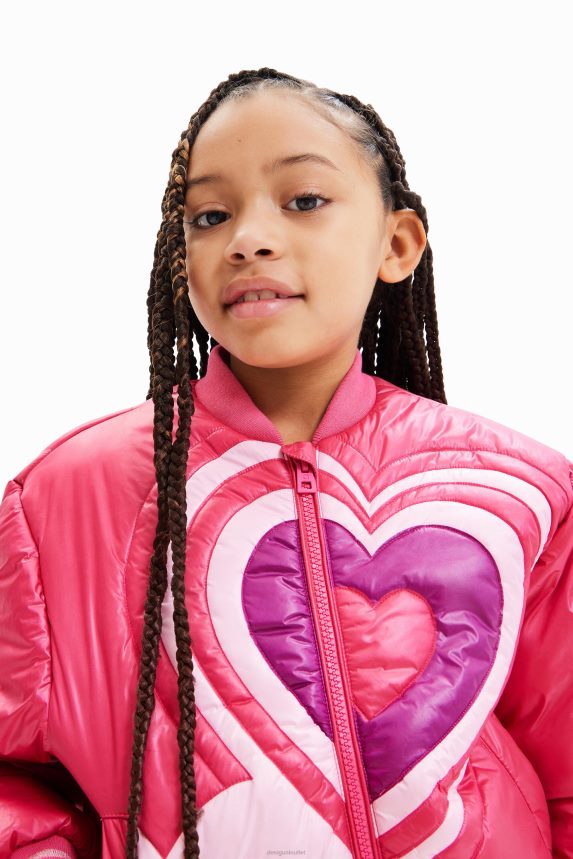 Girl DesigualQuilted heart bomber jacket Clothing 68X2401769