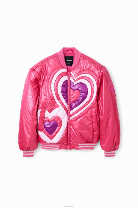 Girl DesigualQuilted heart bomber jacket Clothing 68X2401769