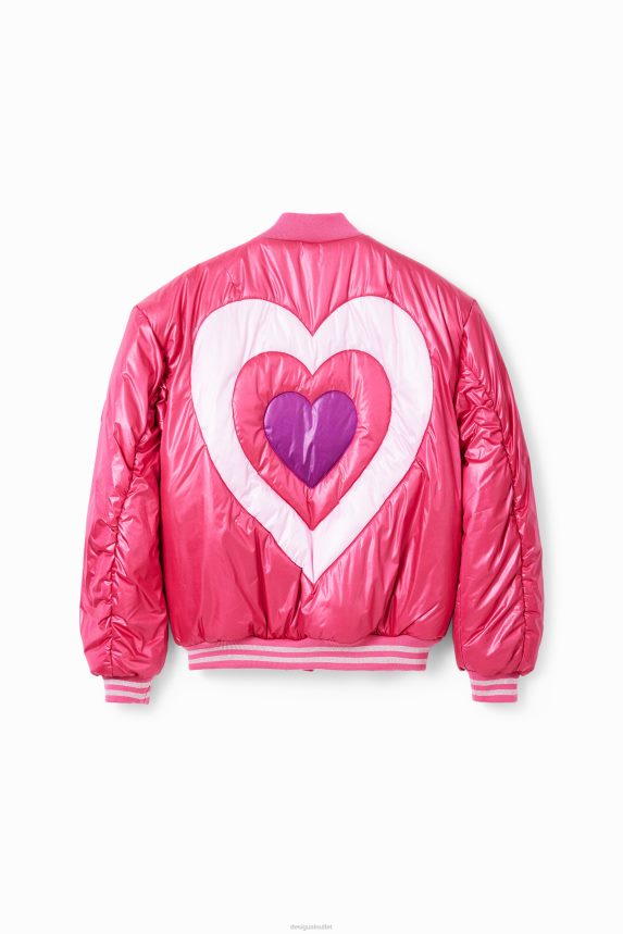 Girl DesigualQuilted heart bomber jacket Clothing 68X2401769
