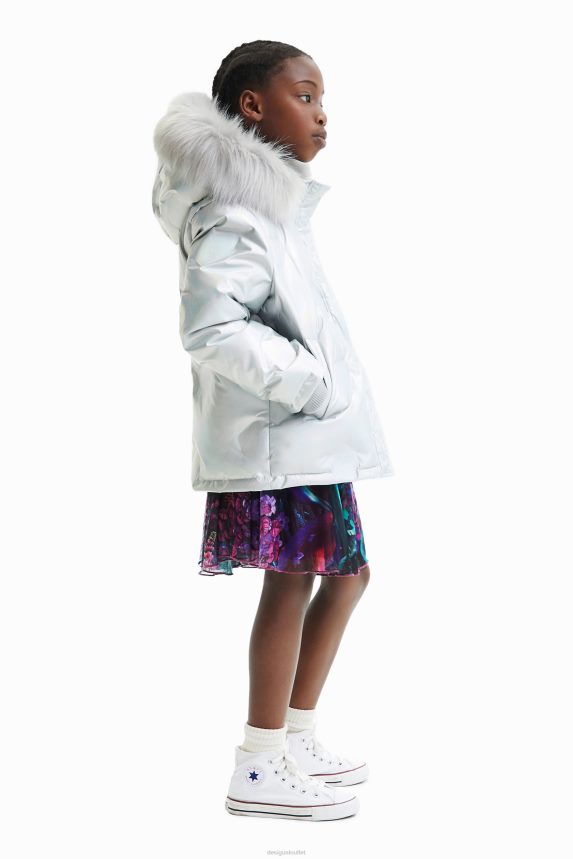 Girl DesigualShort padded metallic jacket Clothing 68X2401844