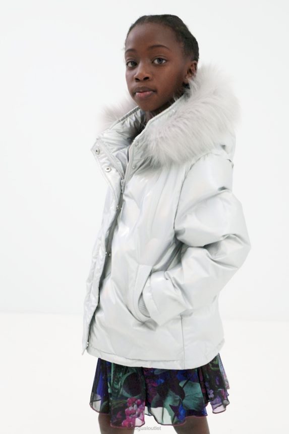 Girl DesigualShort padded metallic jacket Clothing 68X2401844