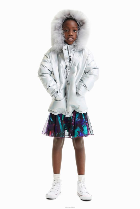 Girl DesigualShort padded metallic jacket Clothing 68X2401844