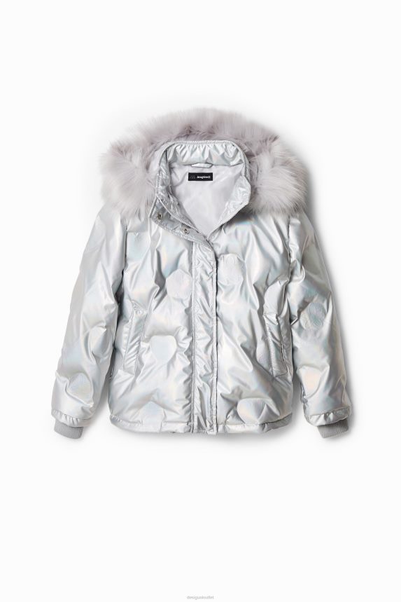 Girl DesigualShort padded metallic jacket Clothing 68X2401844