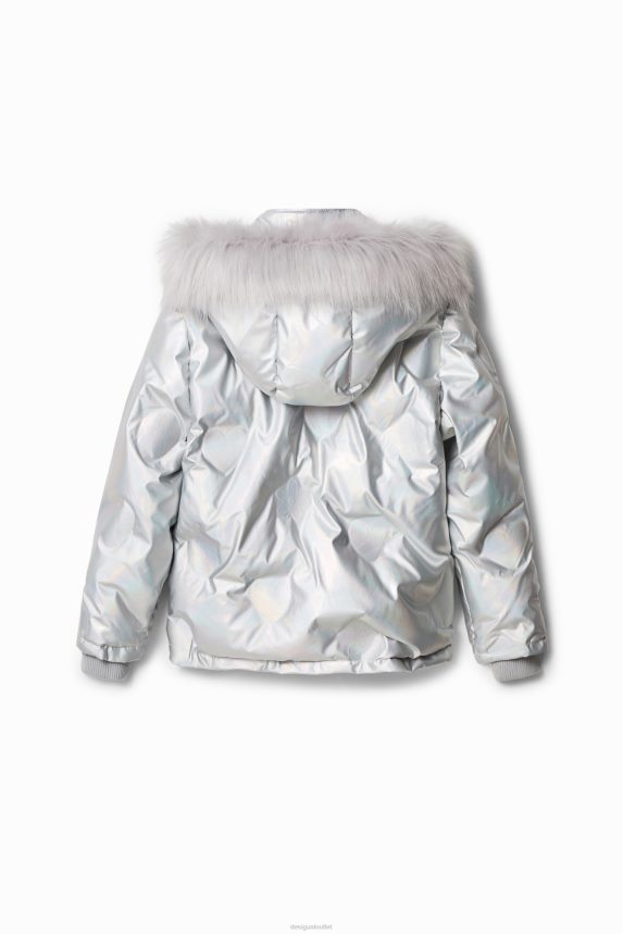 Girl DesigualShort padded metallic jacket Clothing 68X2401844