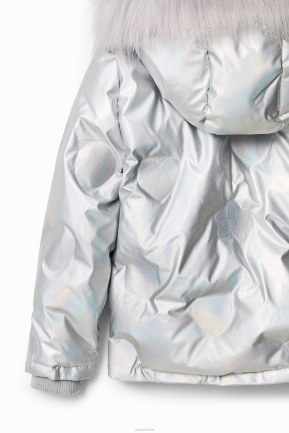 Girl DesigualShort padded metallic jacket Clothing 68X2401844