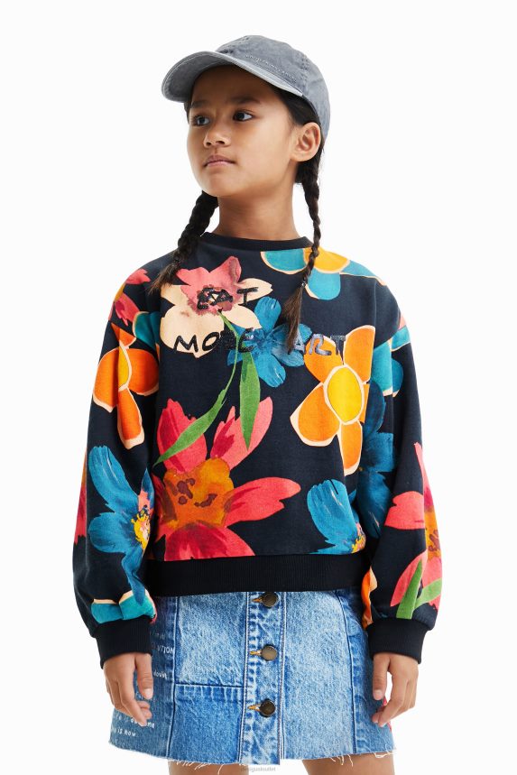 Girl DesigualFloral oversize sweatshirt Clothing 68X2401801