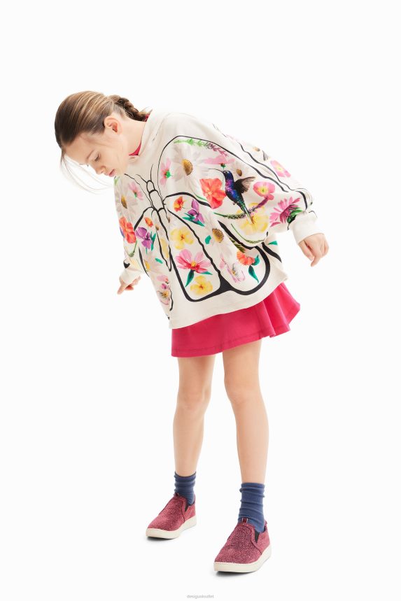 Girl DesigualOversize butterfly hoodie Clothing 68X2401750