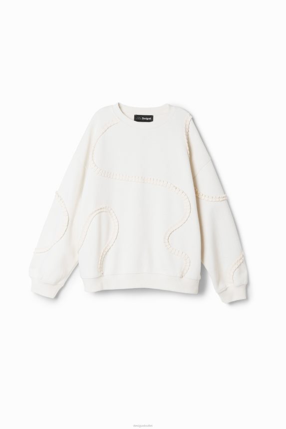 Girl DesigualPleated strip sweatshirt Clothing 68X2401724