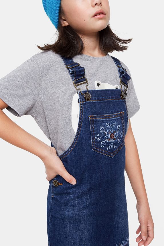 Girl DesigualEmbroidered denim overalls Clothing 68X2401839