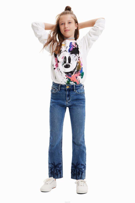Girl DesigualEmbroidered long flare jeans Clothing 68X2401854
