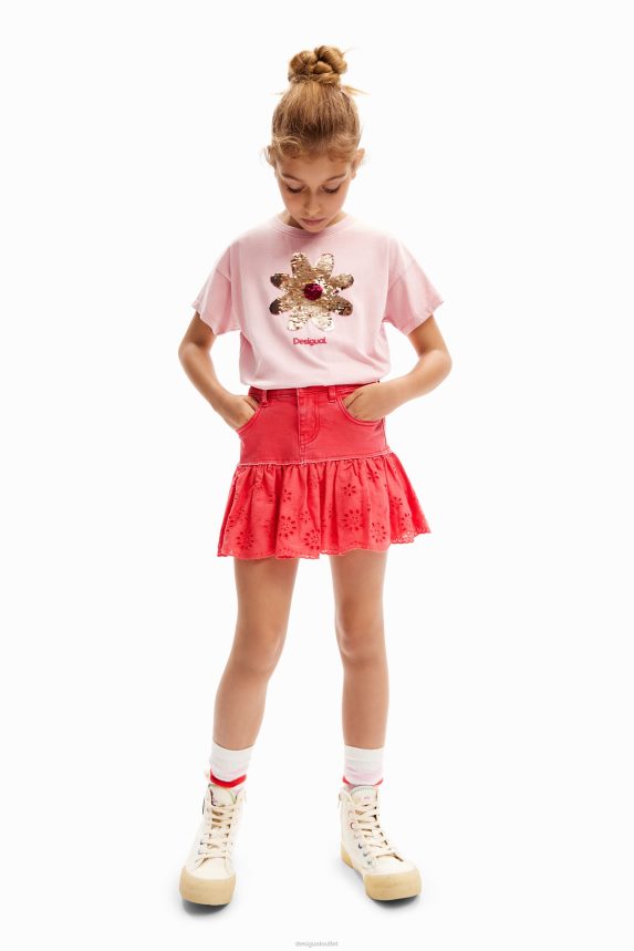 Girl DesigualGlossy ruffle denim mini skirt Clothing 68X2401709