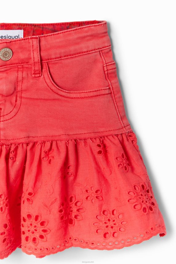 Girl DesigualGlossy ruffle denim mini skirt Clothing 68X2401709