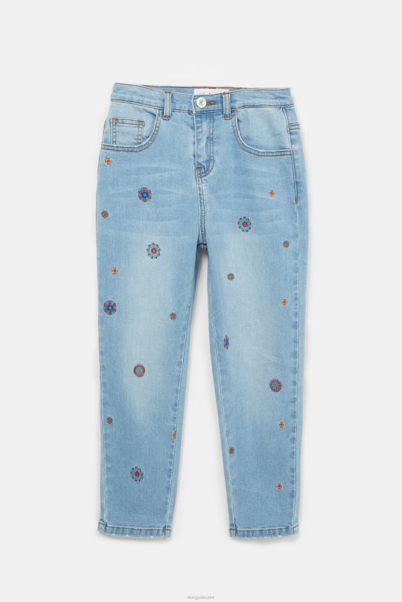 Girl DesigualMum fit embroidered jeans Clothing 68X2401892
