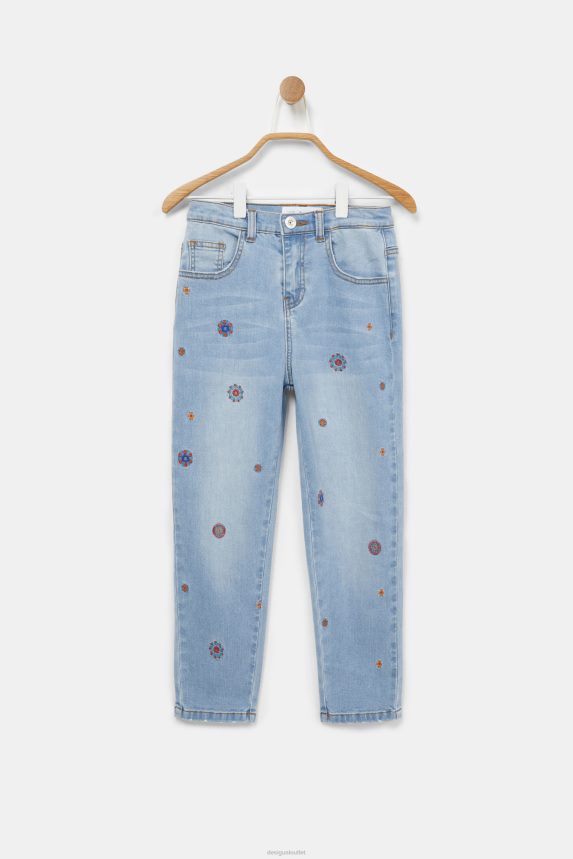 Girl DesigualMum fit embroidered jeans Clothing 68X2401892