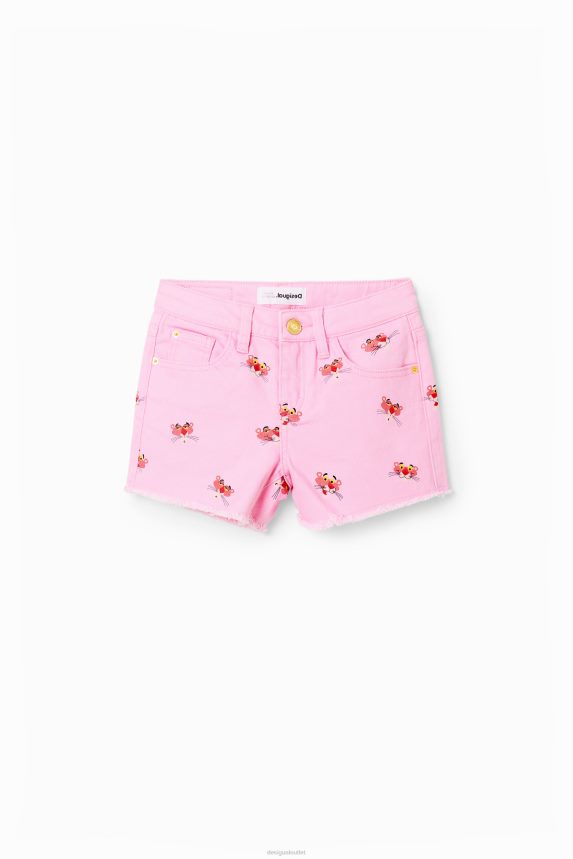 Girl DesigualPink Panther Denim Shorts Clothing 68X2401884