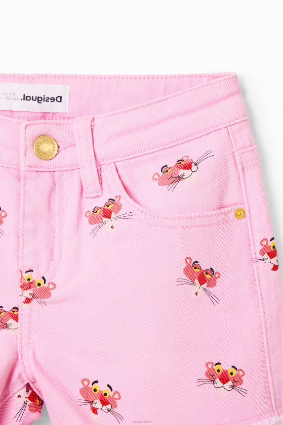 Girl DesigualPink Panther Denim Shorts Clothing 68X2401884