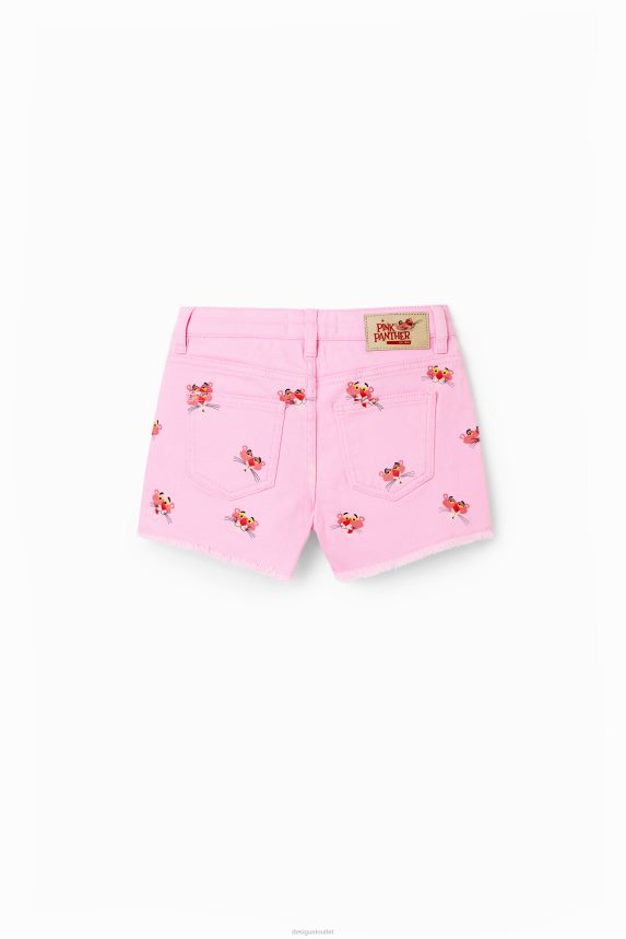 Girl DesigualPink Panther Denim Shorts Clothing 68X2401884