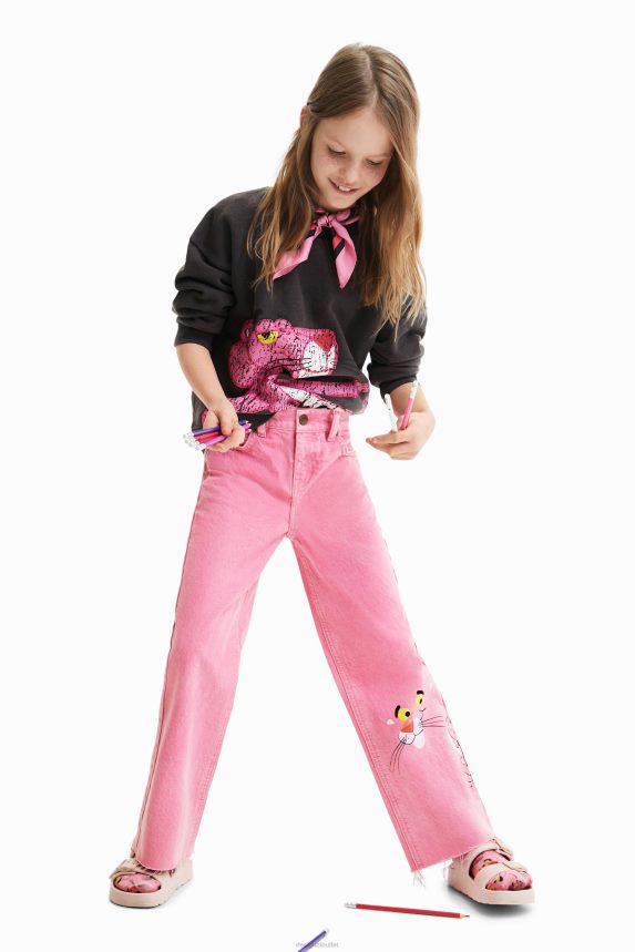 Girl DesigualPink Panther flare jeans Clothing 68X240682