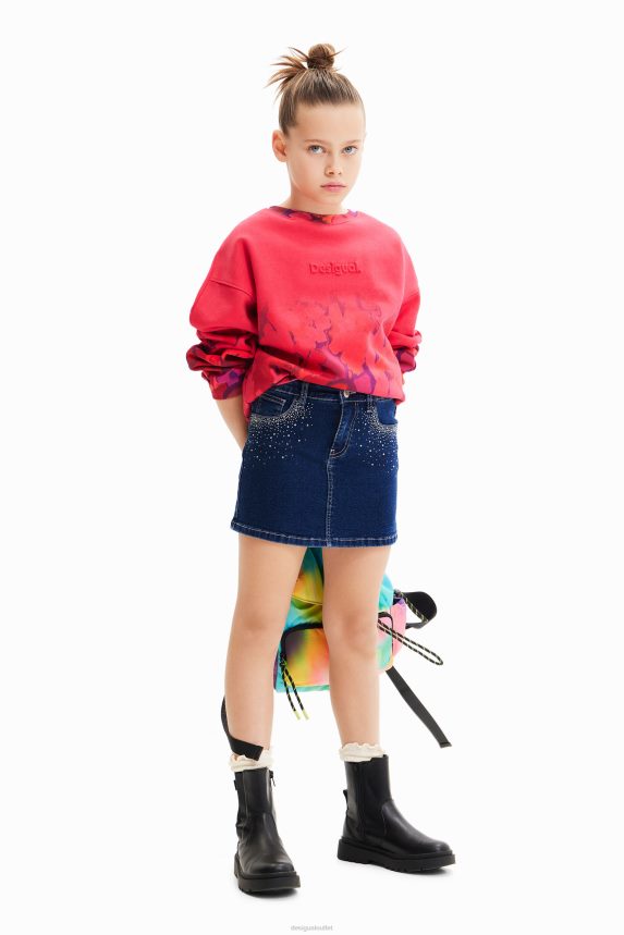 Girl DesigualRhinestone denim mini skirt Clothing 68X2401712