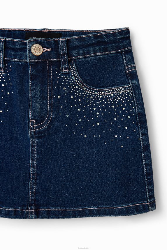 Girl DesigualRhinestone denim mini skirt Clothing 68X2401712