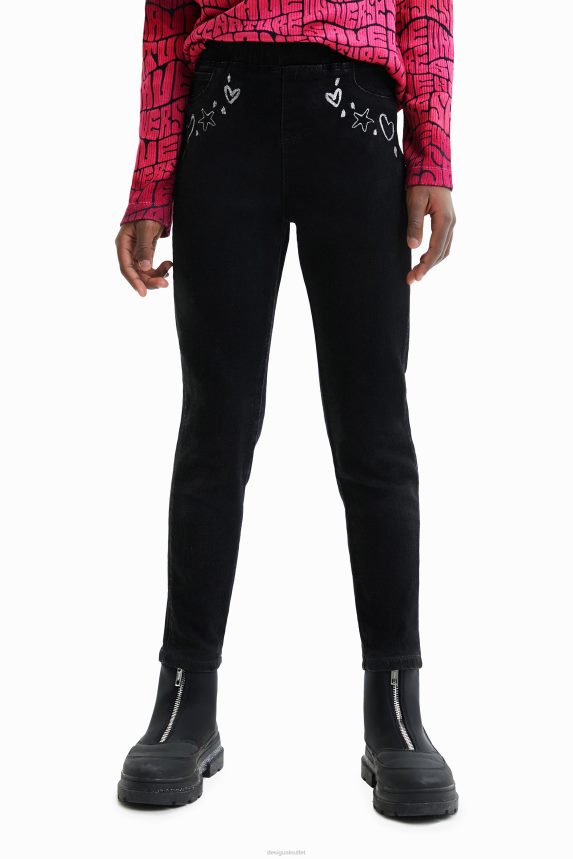 Girl DesigualSlim jeggings with designs Clothing 68X2401828