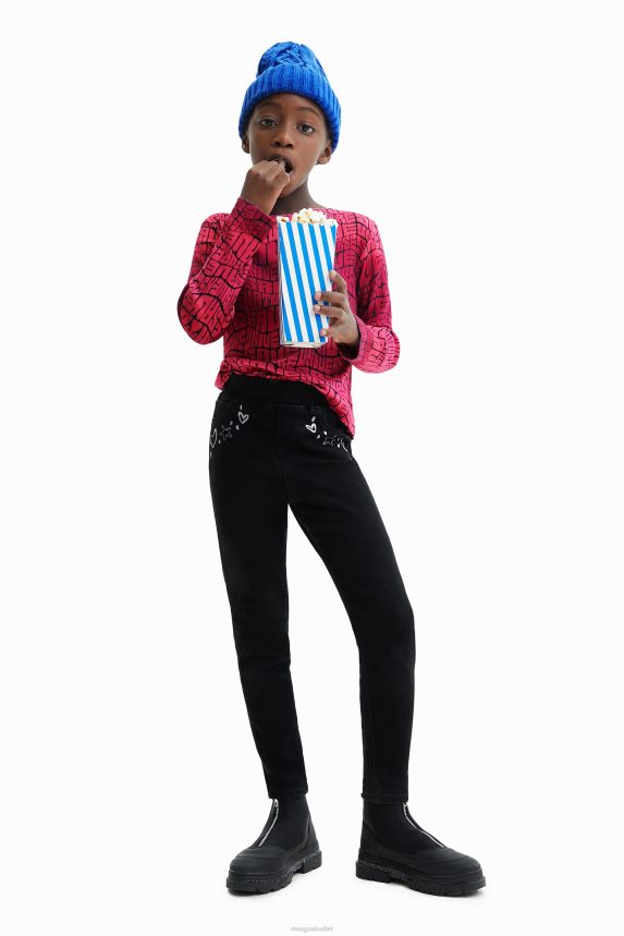 Girl DesigualSlim jeggings with designs Clothing 68X2401828