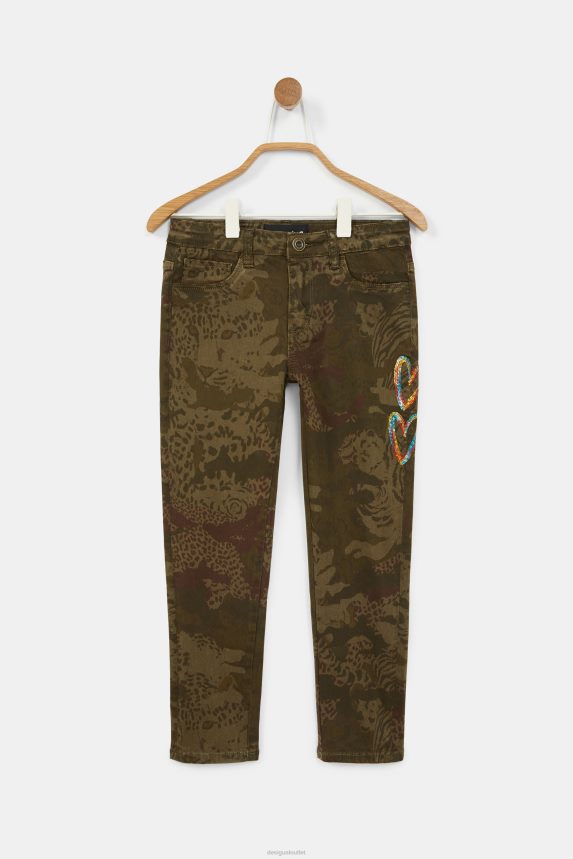 Girl DesigualStraight embroidered print trousers Clothing 68X2401887