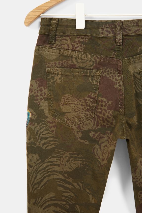 Girl DesigualStraight embroidered print trousers Clothing 68X2401887