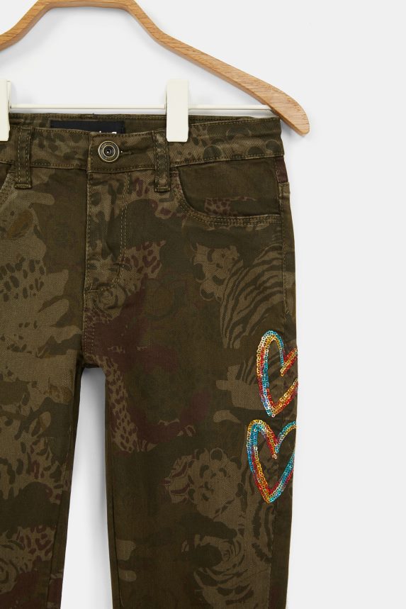 Girl DesigualStraight embroidered print trousers Clothing 68X2401887