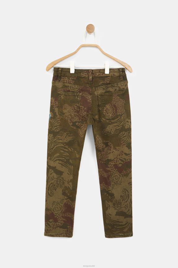 Girl DesigualStraight embroidered print trousers Clothing 68X2401887