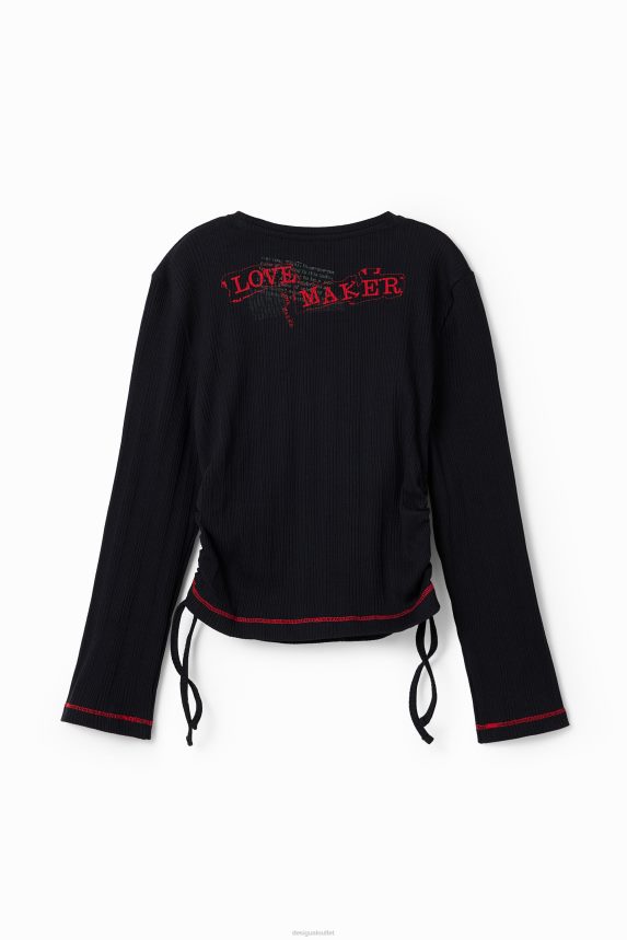 Girl DesigualGathered heart T-shirt Clothing 68X2401810