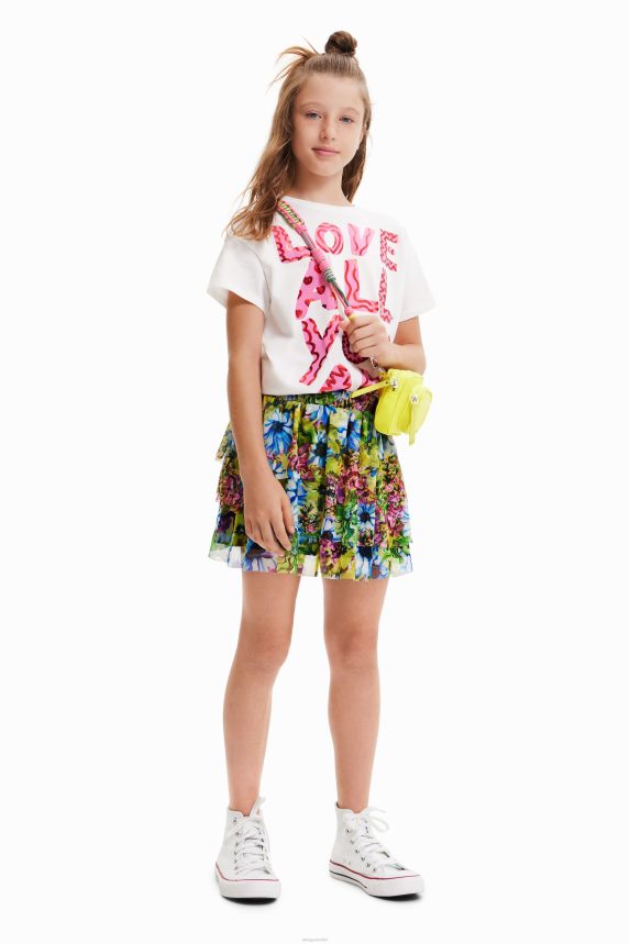 Girl DesigualGlossy text T-shirt Clothing 68X2401813