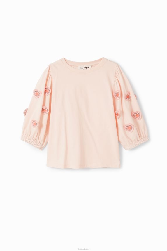 Girl DesigualPuff-sleeve heart T-shirt Clothing 68X2401748