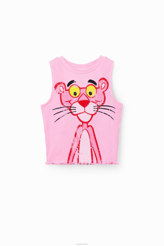 Girl DesigualRibbed Pink Panther T-shirt Clothing 68X2401807