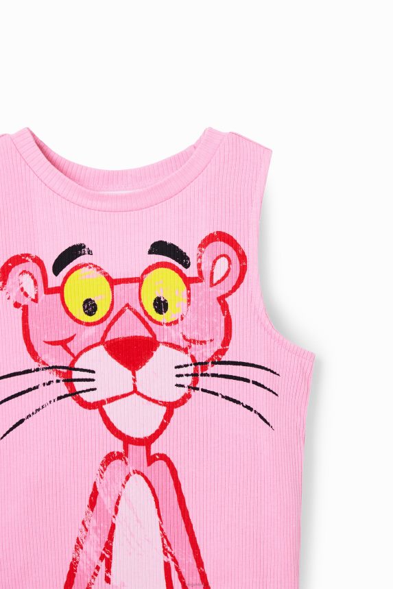 Girl DesigualRibbed Pink Panther T-shirt Clothing 68X2401807