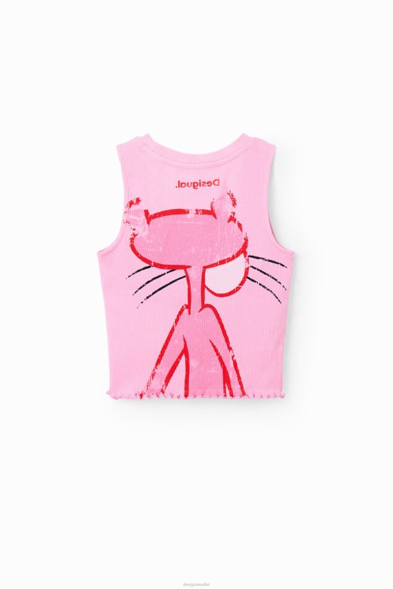 Girl DesigualRibbed Pink Panther T-shirt Clothing 68X2401807