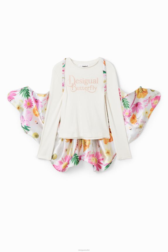 Girl DesigualRibbed butterfly wings T-shirt Clothing 68X2401718