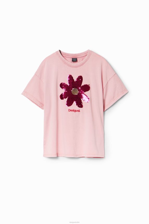 Girl DesigualSequin flower T-shirt Clothing 68X2401740