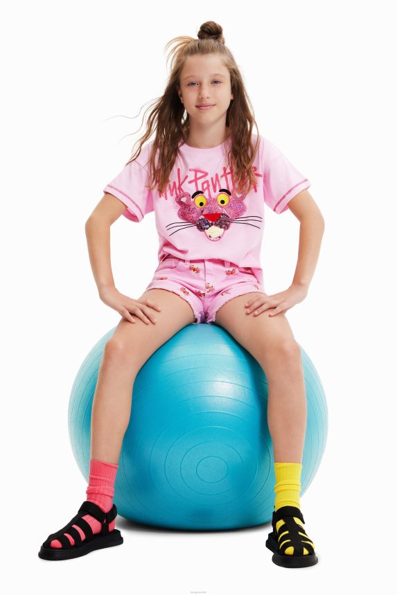 Girl DesigualSequinned Pink Panther T-shirt Clothing 68X2401798