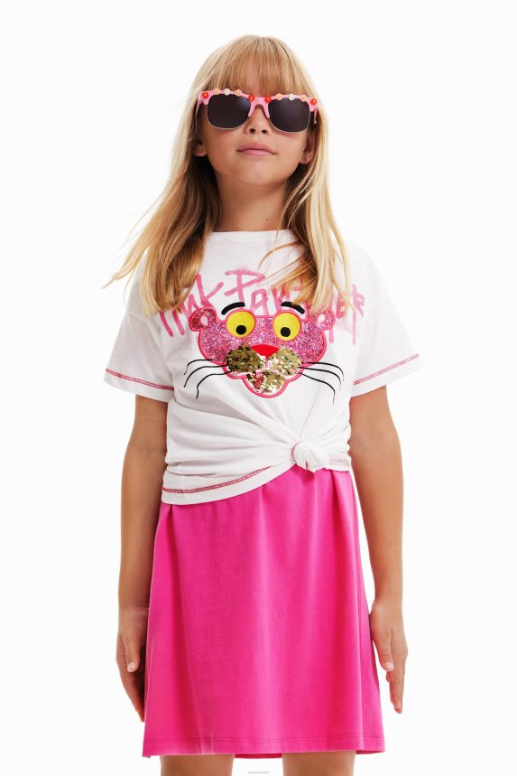 Girl DesigualSequinned Pink Panther T-shirt Clothing 68X2401859