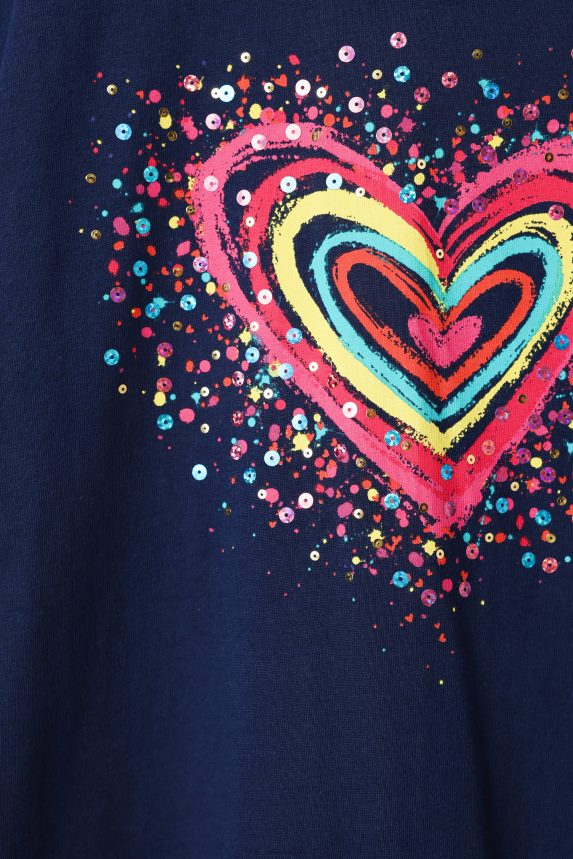 Girl DesigualSequinned heart t-shirt Clothing 68X2401755