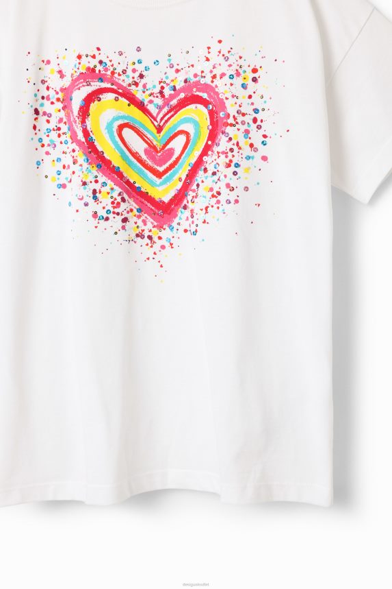 Girl DesigualSequinned heart t-shirt Clothing 68X2401762